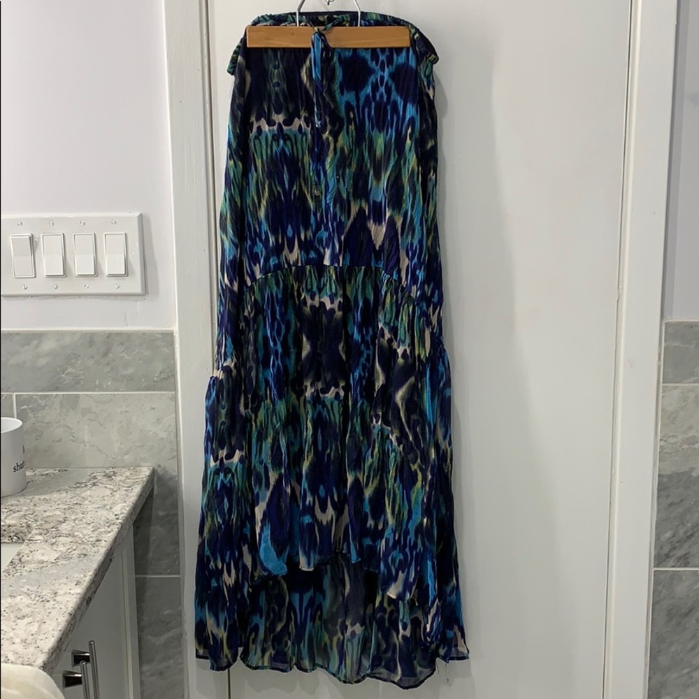 Willow and clay pattern high low skirt